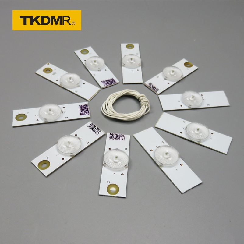 1 verpakking led-lamp met 3v- lampdiode, 32-65 inch tv optische lens flyer achtergrondverlichting, met kabel dubbelzijdige tape, in totaal  of 20 stuks