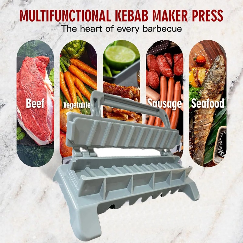 Rij Kebab Maker Bbq Vlees Spies Machine Kebab Pers Maker Herbruikbare Plastic Bbq Spies Maker Kebab Voorbereiding BBQ Tool