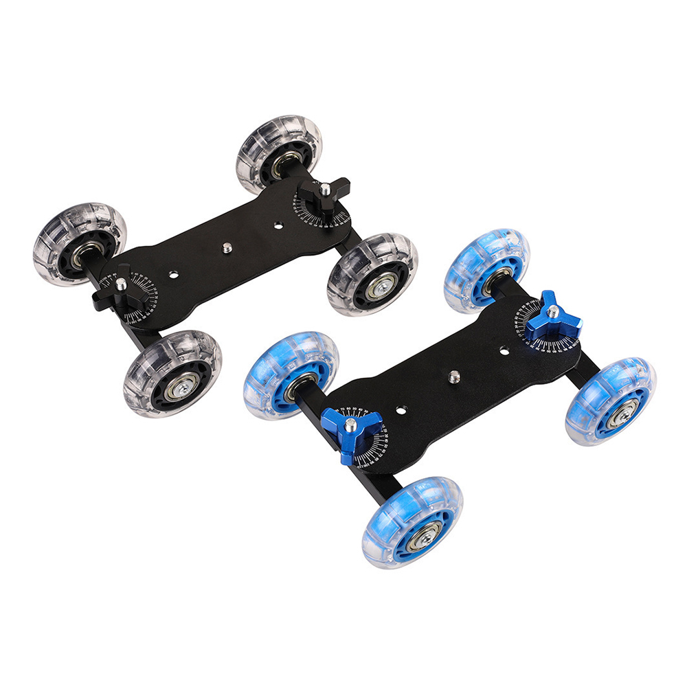 Photography Camera Slider Tabletop Track Slider Rail Rolling Track Slider Skater Table Dolly Car Blue Flexible For Speedlite