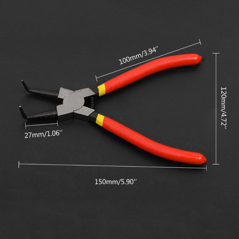 4 Uds 7in Circlip alicates Set Clip de retención resorte externo interno rectas curvadas Snap Ring desmontaje Au 20