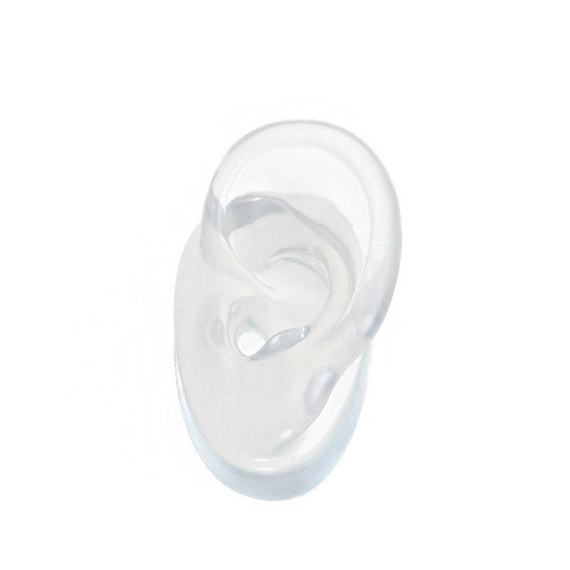 Silicone Ear Model Human Artificial Ear Display for Hearing Aids IEM Earphones Display and Lecturing: Transparent Left