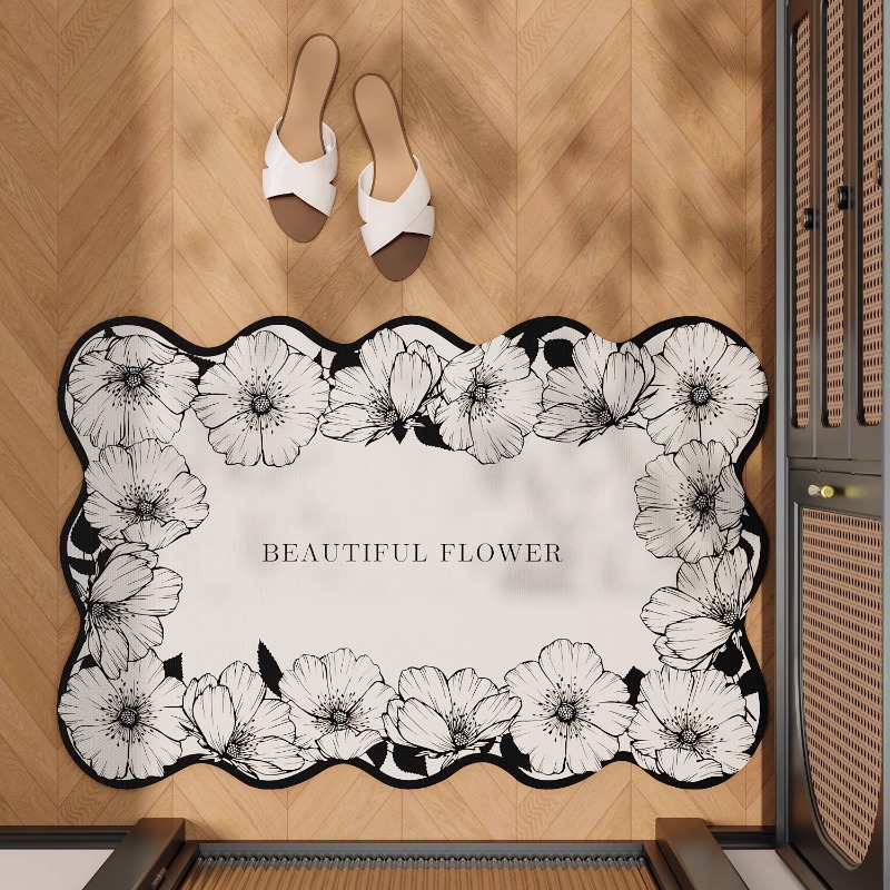 Bathroom floor mat, bathroom doorway, diatomaceous earth absorbent quick drying home floor mat, bathroom non slip carpet: 45x70cm / green