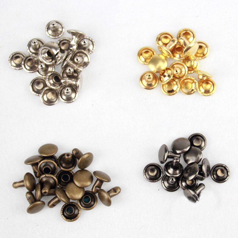 Metal Double Sided DIY Crafts Belts Fixing Tool Kit 120 Set Silver Bronze Rivets Rivets Tubular Leather Repairing