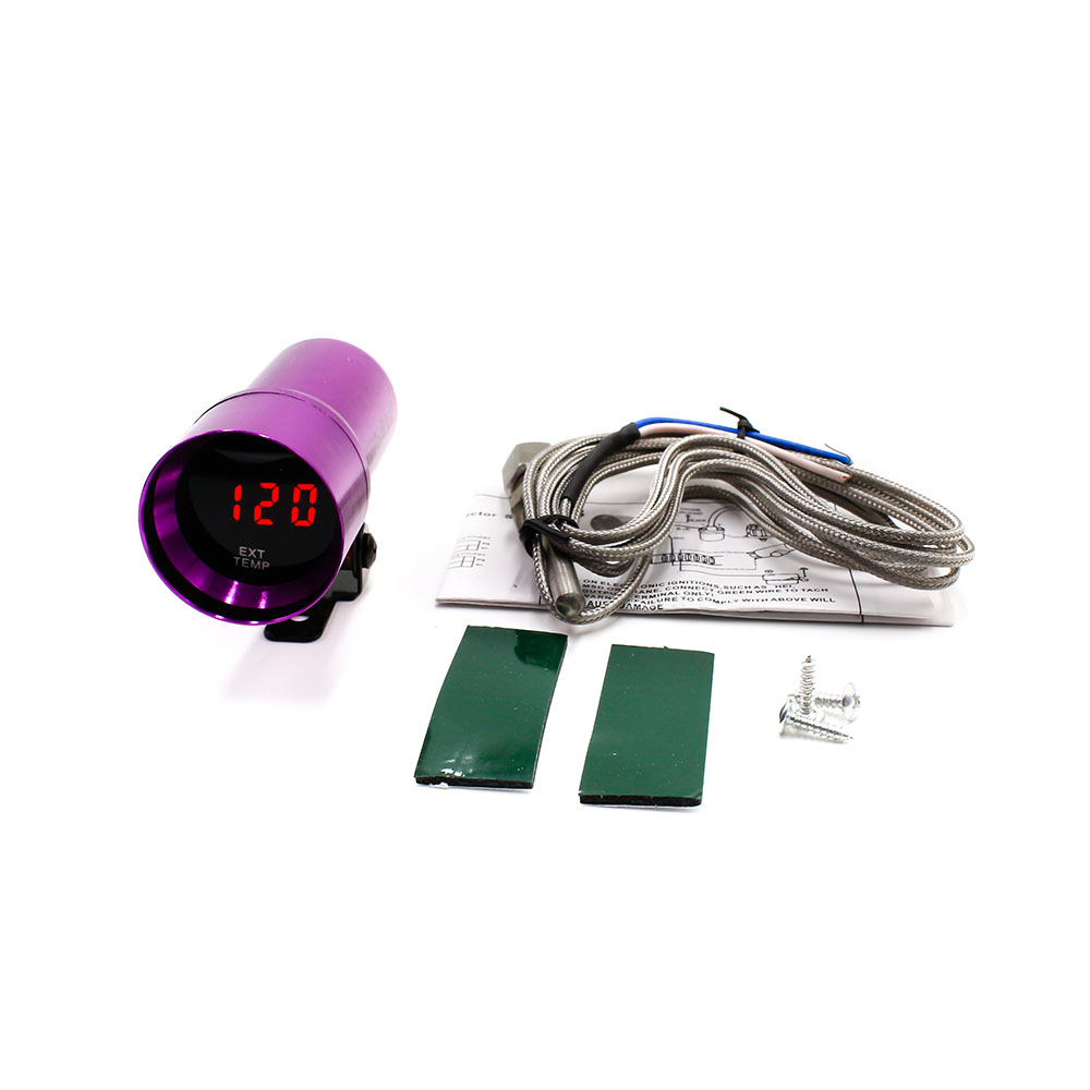 YOMI 37MM Digital Smoked Lens Exhaust Gas Temperature EGT/EXT temp Gauge car meter purple