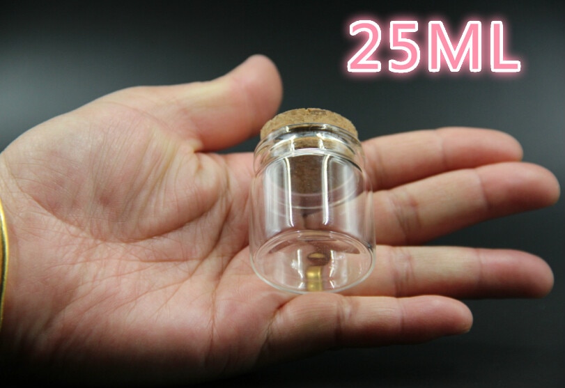 10 stuks 37*40mm 25ml flessenpot wensfles flesjes lege glazen potten met kurk stop bruiloft feestgunsten opslagfles