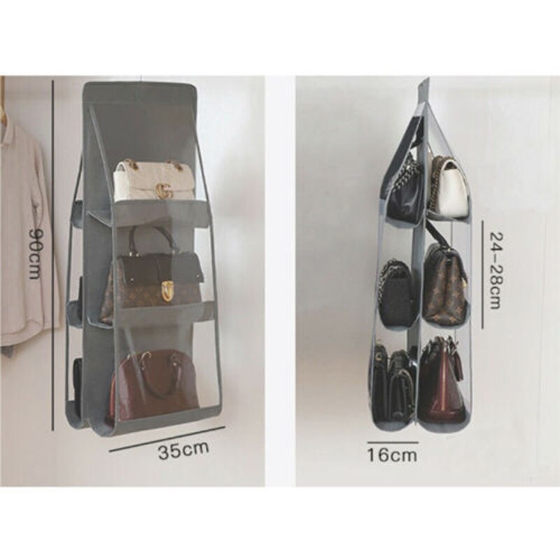 6 Pocket Folding Opknoping Handtas Opslag Houder Organizer Rack Haak Hanger