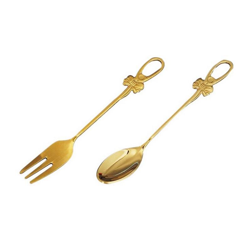 Roestvrij Stalen Lepel/Vork 1 Pcs Gouden Lepel Voor Ijs Diner Servies Vergulde Dessert Koffie Lepels