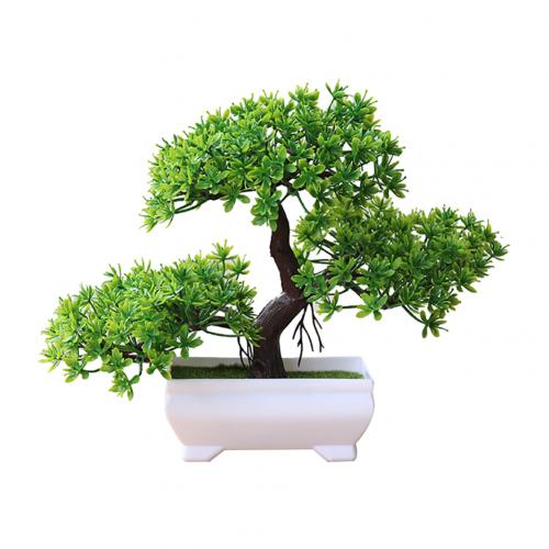 Realistinen keinotekoinen vihreä ruukku tervetuloa mänty jäljitellä bonsai-simulaatio keinotekoinen ruukkukasvi ornamentti kodin koristelu: Vihreä