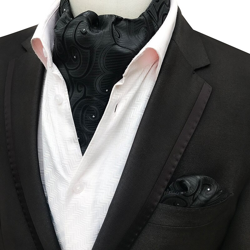 Lujosa corbata de seda Ascot de lujo para hombre, corbata para hombre, pañuelo para hacer corbatas, juegos de Cachemira Floral, bolsillo cuadrado, corbata para de boda
