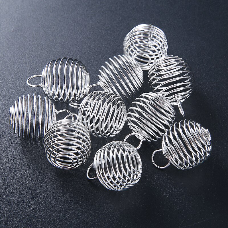 10 stücke Shellhard Silber Überzogene Halsketten Anhänger Jahrgang Spiral- Korn Käfige DIY Anhänger Schmuck Erkenntnisse 25mm