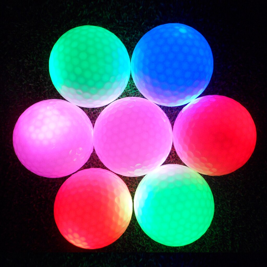 Golf Balls Elastic Ultra Bright Glow In the Dark Night Golf Match Game Pratice Ball Multi Color Choice Durable