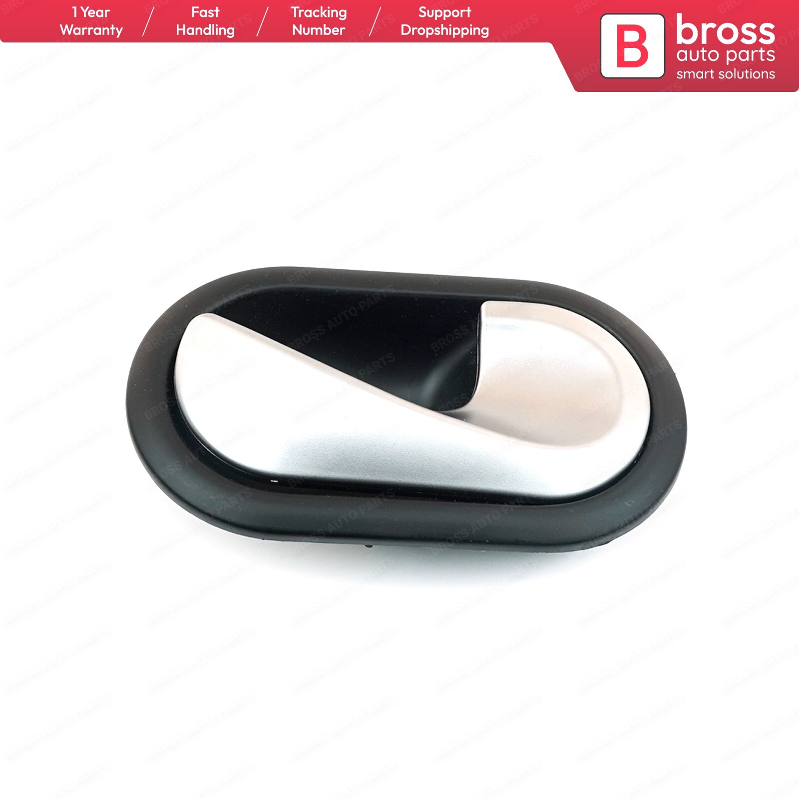 Bross – poignée de porte intérieure chromée, pour Renault megane 2 2002 – , Dacia Sandero, BDP106