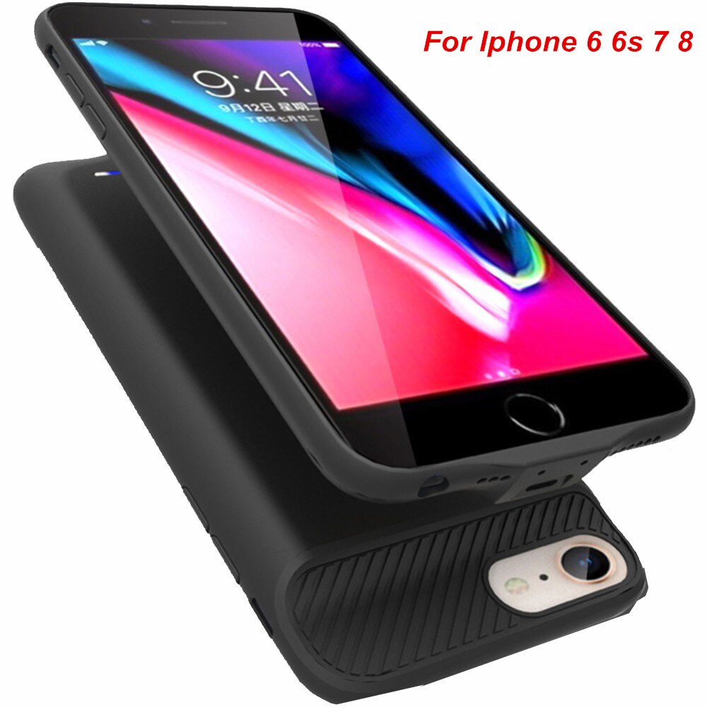 For iphone 6 Battery Case 3800mah Smart Wireless charging Battery Cover Smart Power Bank For iphone 6S 7 8 6 Battery Case