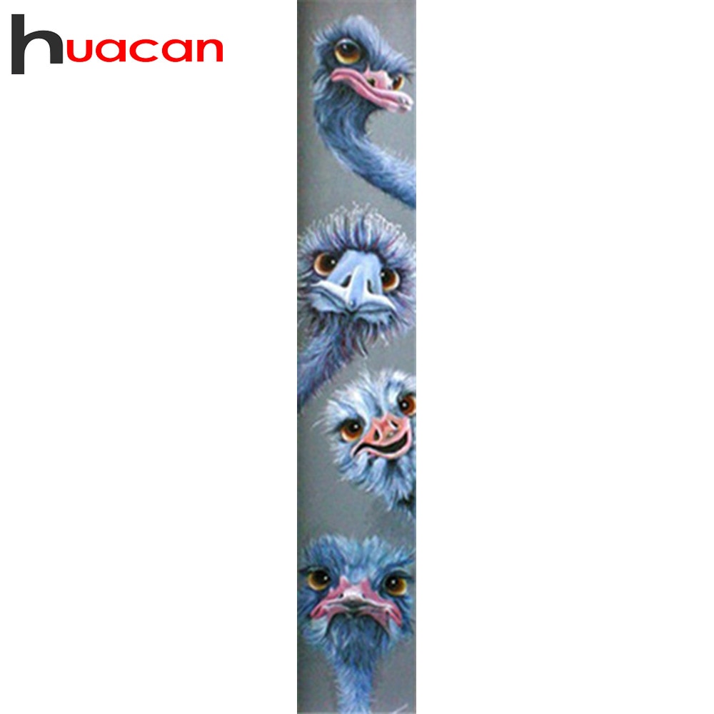 Huacan diamantmaleri dyr diamantbroderi full firkantet rhinestones diamantmosaikk struts hjemmedekorasjon