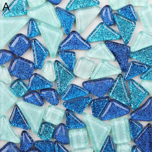 500Stck Unregelmäßige Mischte Farbe funkeln Mosaik Steine DIY Handgemachte Handwerk Wohnkultur: A