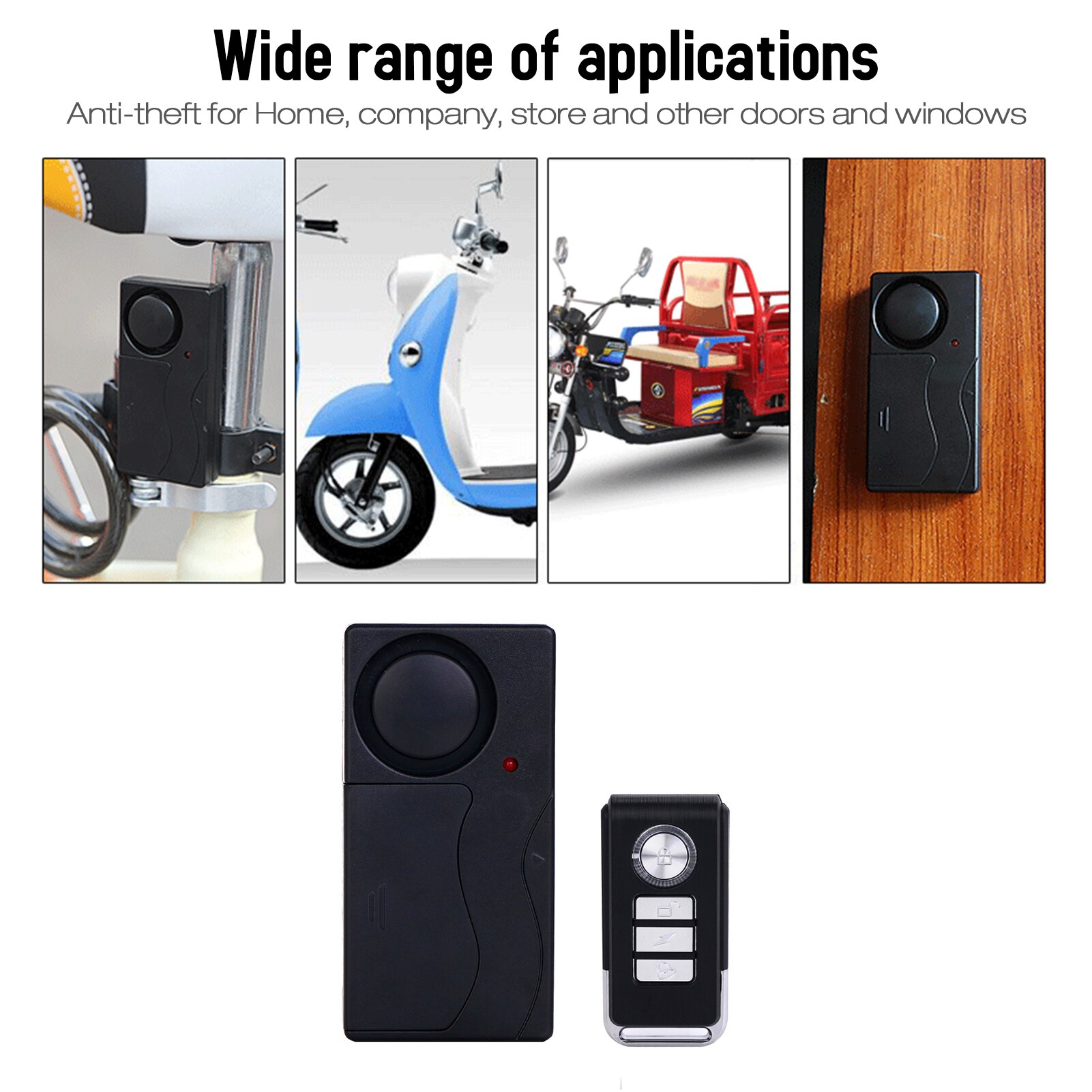 110dB Bike Alarm Draadloze Vibratie Motion Sensor Motorcycle Fiets Security Sensoren Fiets Alarm Met Afstandsbediening