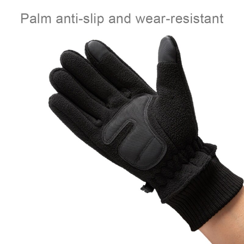 Gants polaire épais pour hommes, antidérapants, pour écran tactile, chauds, coupe-vent, cyclisme, Ski, neige, hiver