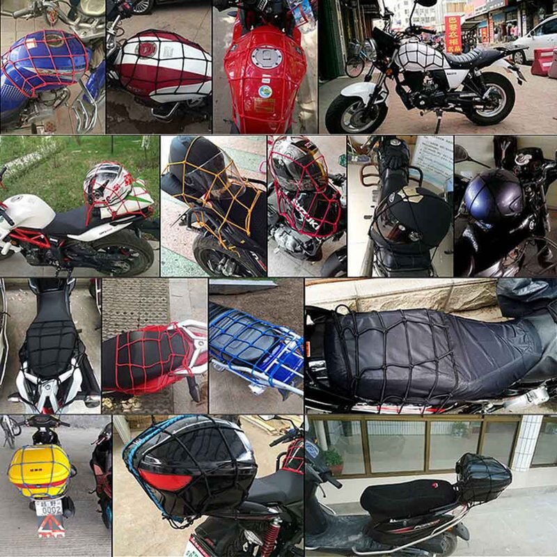 Universele Bungee Bagagenet Motorhelm Mesh Opslag zware Elastische Anti-slip Bagage Mesh Houder Cover