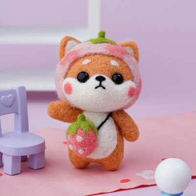 Jiwuo Wool Felt Kit Needle Felting Kit Animal Pet Doll for Needle Material Bag Pack for Beginner Non Finished Wool Felt Package: 9
