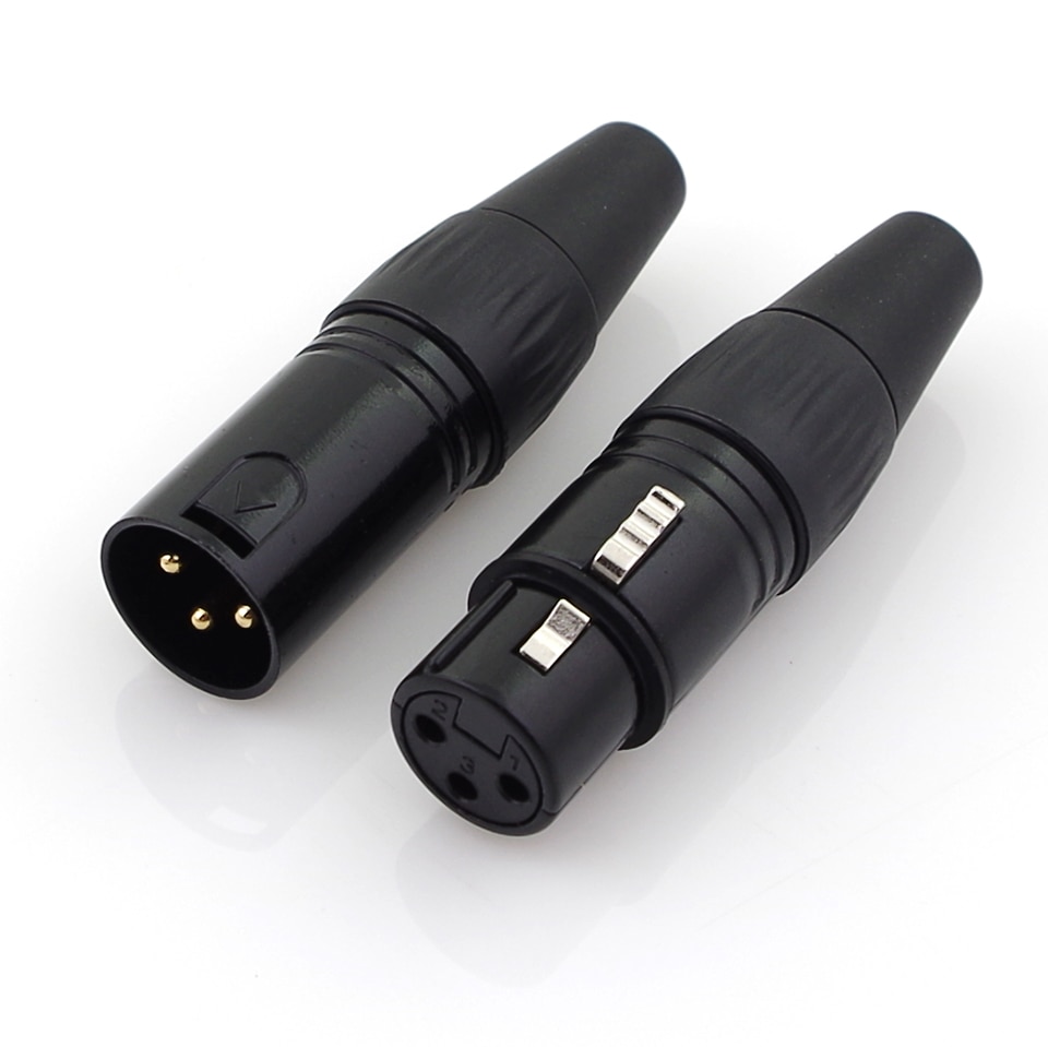 20 pièces fiches xlr mâle et femelle de , pieds plaqués or en cuivre pur, tête de soudage à connecteur xlr style neutrik à 3 broches