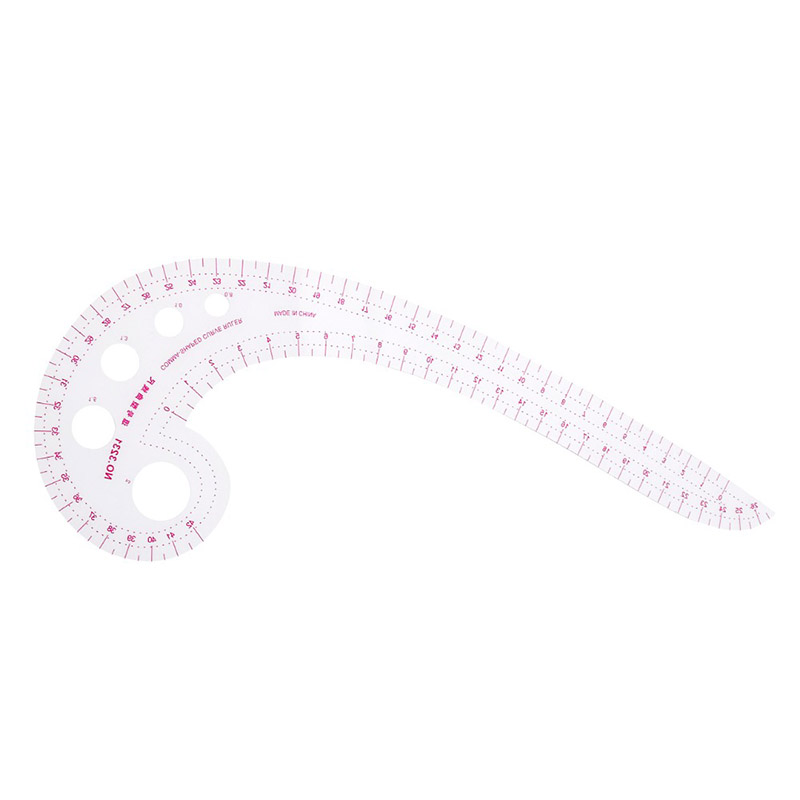 1 pieza regla curvada francesa en forma de Coma herramienta de dibujo artesanal de plástico regla de costura de y estilismo suministros de oficina Kawaii