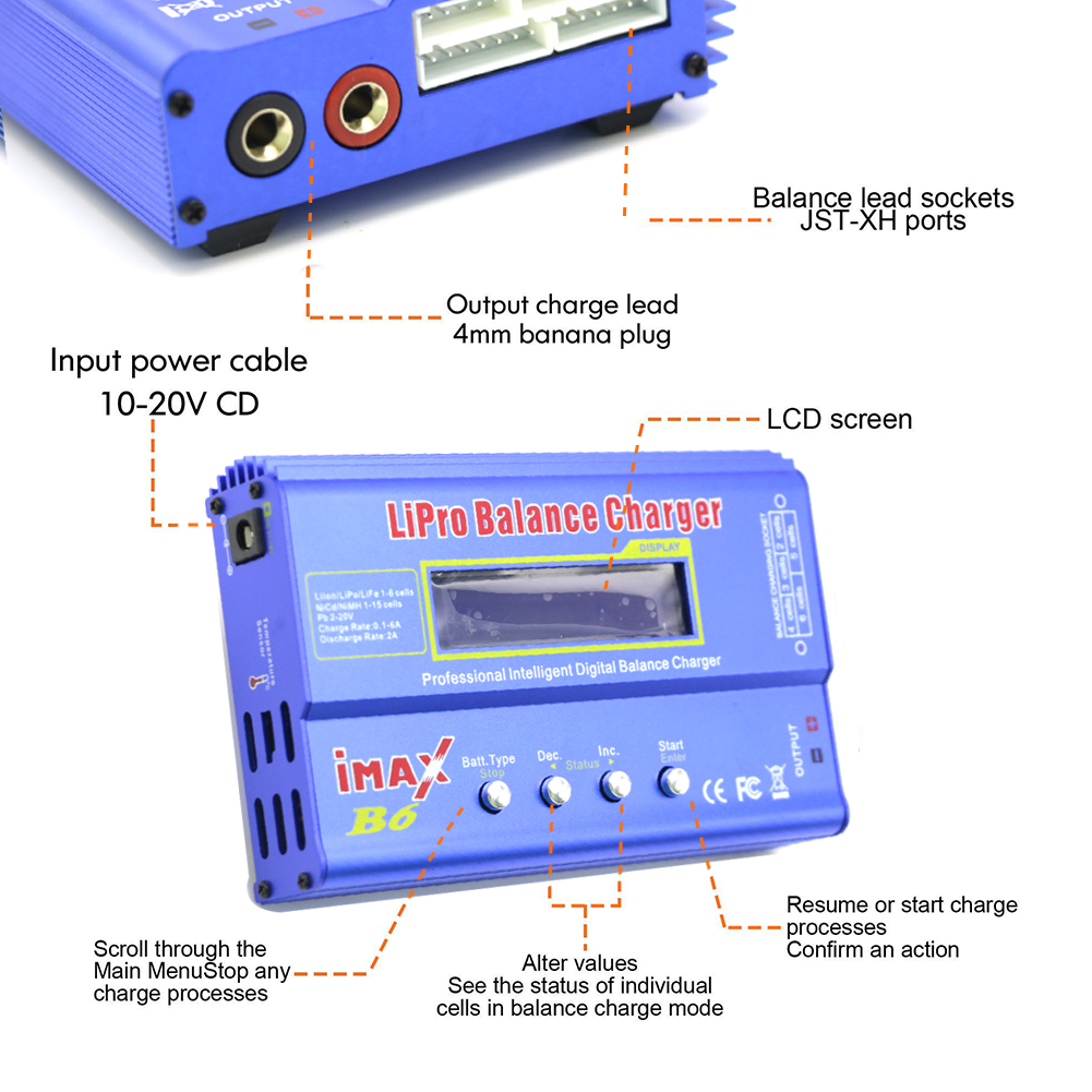 IMAX B6 Digitale RC Lipo NiMh Akku Gleichgewicht Ladegerät + AC Energie 12v 5A Adapter Tropfen