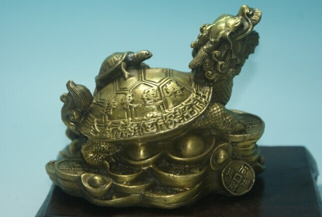 Oude China Unieke Koper Gesneden Draak schildpad beast Gunstige standbeeld brons factory outlets