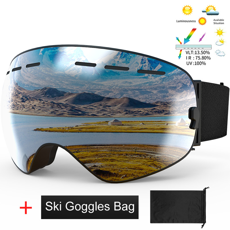 Gafas de esquí de X-TIGER para hombre y mujer, accesorios de esquí para deportes al aire libre, antiniebla, equipo de esquí, novedad de 2022: 4