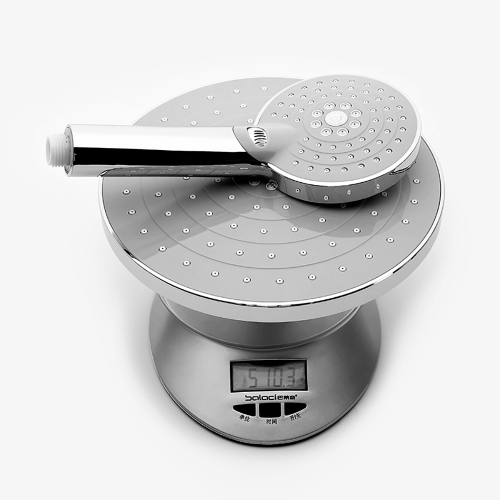 ABS Plastic Chrome Finished Round Adjustable Rainfall Bath Showerhead Combo Bathroom Top Shower Head Set