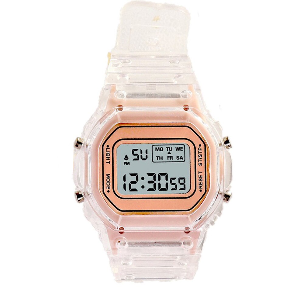 Vrouwen Horloges 2022 Vrouwen Led Digitale Horloges Voor Mannen Vrouwen Siliconen Band Sport Horloge Elektronische Klok Relogio Feminino: Rose pink3