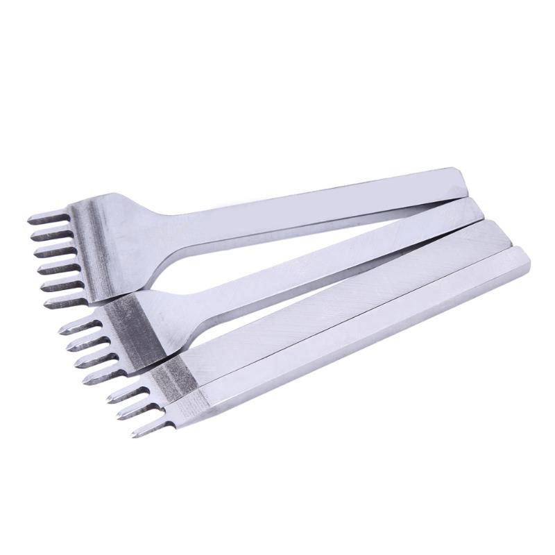 3/4/5/6mm agujero golpes Punta de cuero artesanal herramientas costura coser golpes cincel plano herramienta 1 + 2 + 4 + 6 puntas de cuero herramientas artesanales