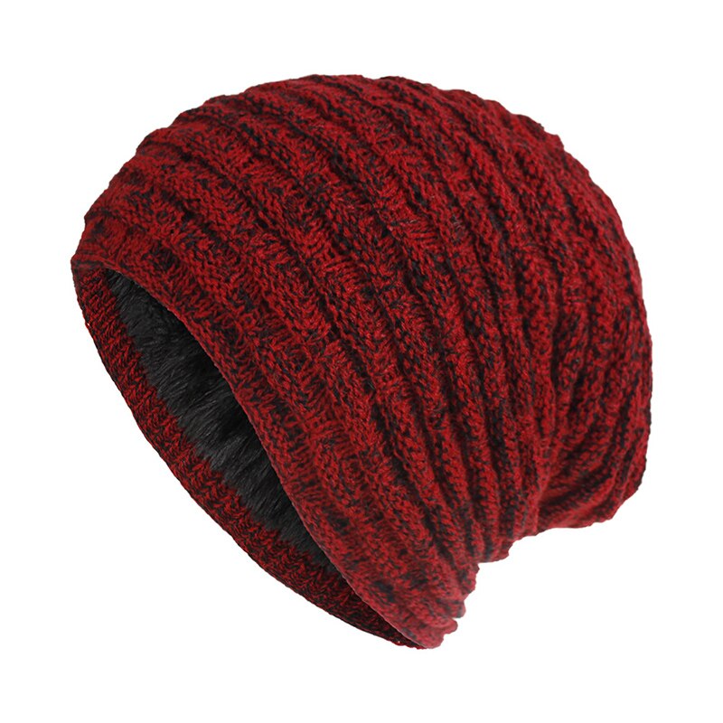 Gorro de malha chapéu redondo dobras ao ar livre tampas para o inverno feminino chapéu de malha gorro quente chapéus boné de lã hip hop capa de cabeça macia: wine red