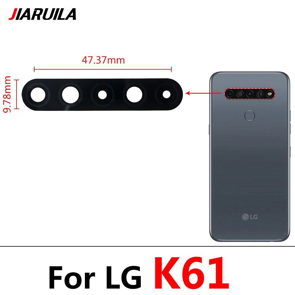 2Pcs Back Camera For LG K8 K41S K42 K51 k51S K61 K62 Plus Mobile Phone Housing Rear Camera Glass Lens Cover With Adhesive + Tool