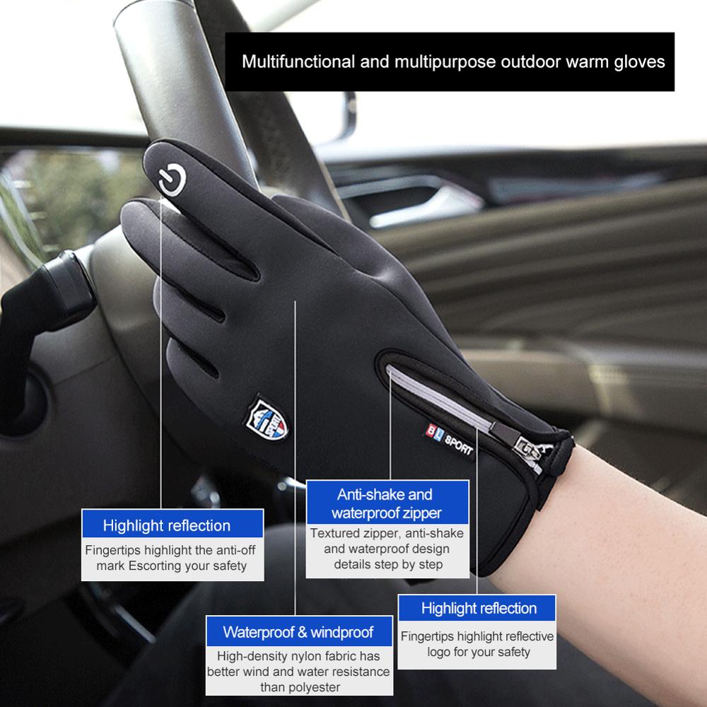 Waterdichte Winter Warme Handschoenen Mannen Ski Handschoenen Snowboard Handschoenen Motorrijden Winter Touchscreen Sneeuw Windstopper Handschoen