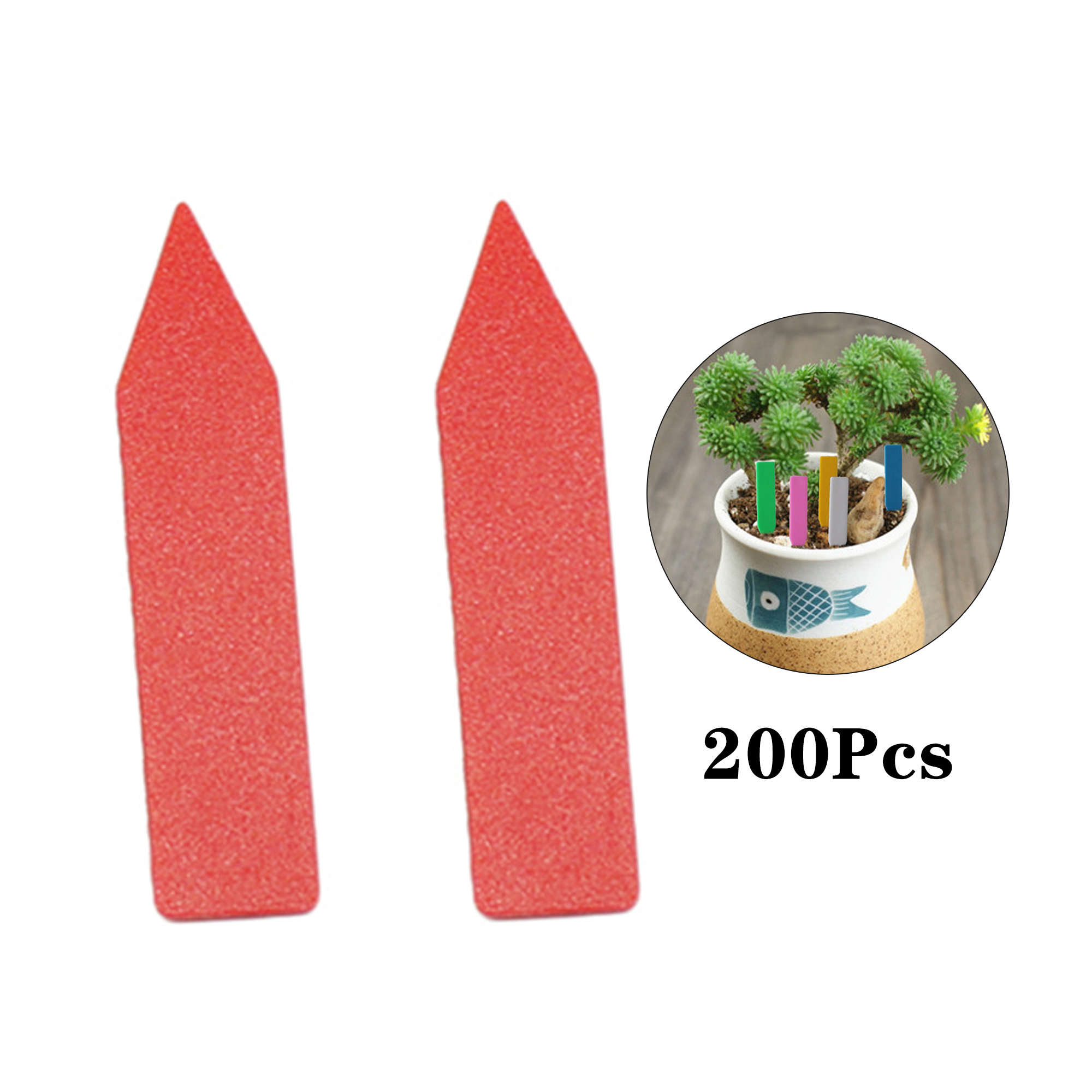 Etichette per piante in PVC da 200 pezzi etichette per piante etichette per piante in vaso di fiori impermeabili etichette per piante da giardiniere per palo etichette per piante da giardino tutto'aperto: Rosso