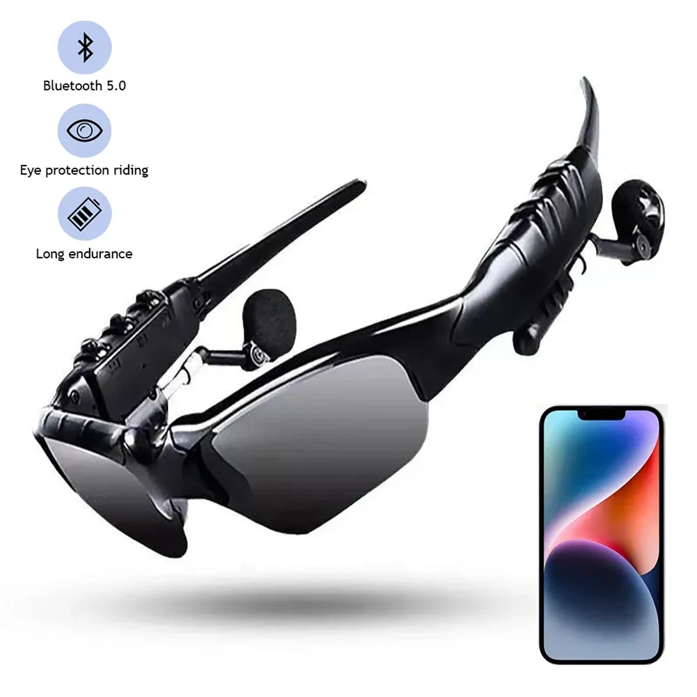 Deportes Estéreo Inalámbrico Bluetooth Ciclismo Gafas de sol 5.0 Auriculares Teléfono Polarizado Conducción Gafas de sol/mp3 Montar Ojos Gafas
