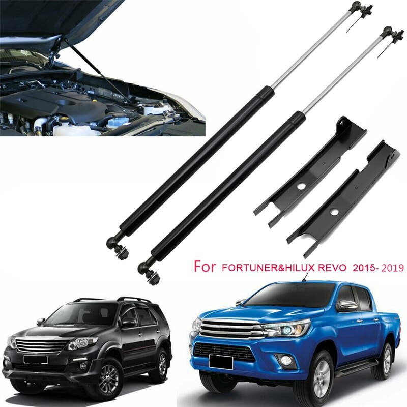 2PCS Front Engine Hood Lift Supports Shock Struts for Toyota Fortuner / Hilux Revo Vigo Accessories: Default Title