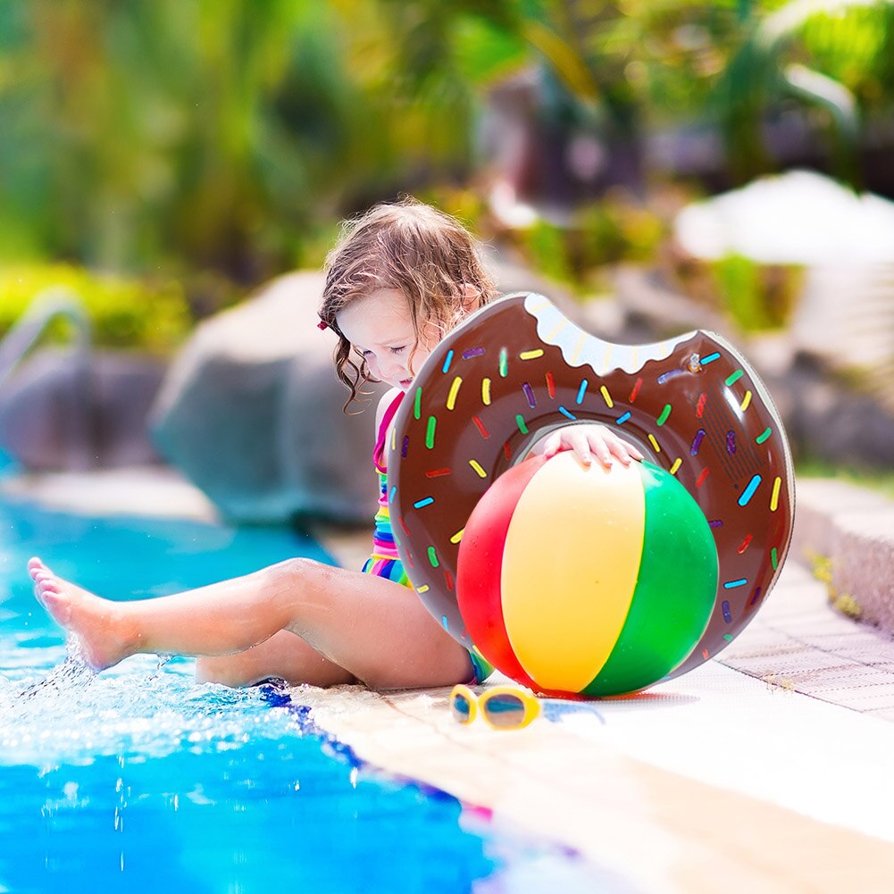 Inflatable Swimming Ring Donut Shape Safe Pool Float Summer Outdoor Activitives Party Cute Kids Adult Outdoor Swimming Circle