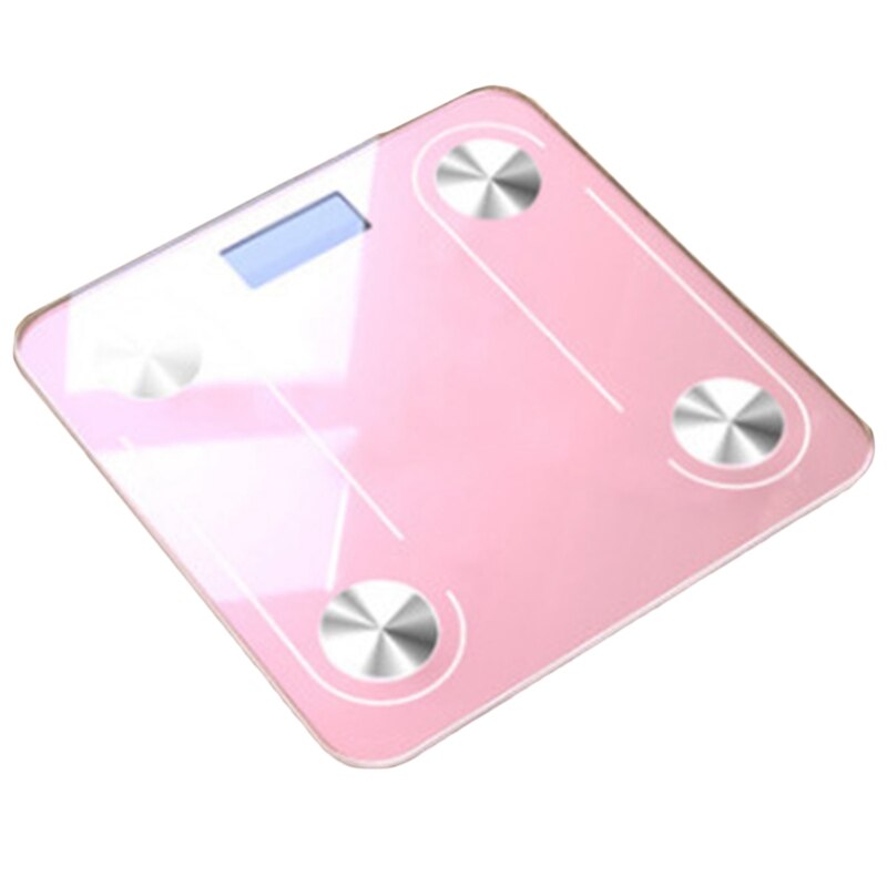 Bluetooth Weegschaal Smart Schaal Glas Led Digitale Floor Schaal Badkamer Weegschaal Balance: Pink