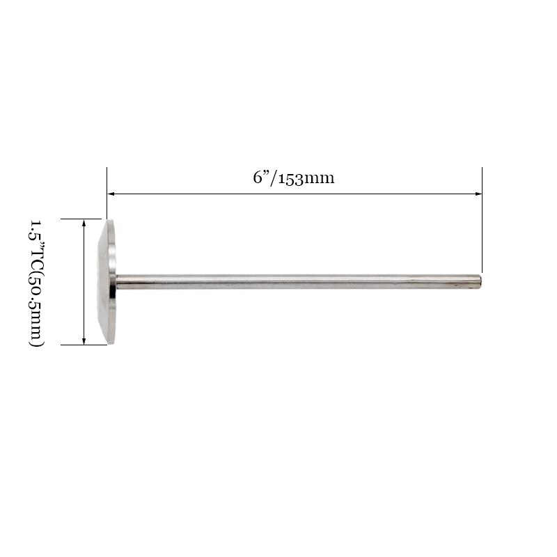 1.5"TC Thermowell 6" Probe 1/4" O.D. x 5/32"I.D. 50.5mm Ferrule Homebrew Conical Fermenter/Kettle Parts