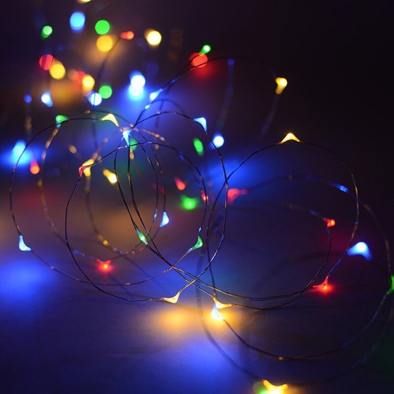 1/2/3M LED String Lights Copper Wire Fairy lights Battery Powered Garland Lamp Bedroom Home Christmas Wedding Party: Multicolor 2M 20 LED