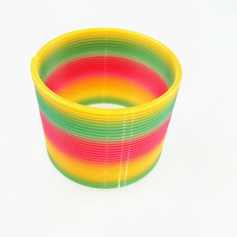 Magic Plastic Rainbow Spring Kids Toy 8.7*9cm Large Magic Colorful Funny Classic Toy For Children Rainbow circle: taiwanse