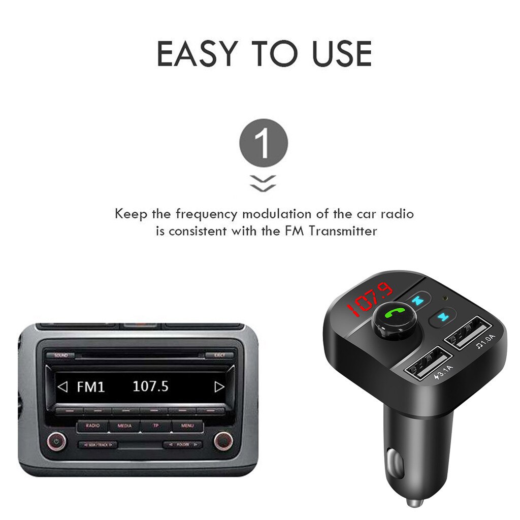 CARPRIE Bluetooth 4,2 MP3 Spieler Wagen Bausatz FM Sender unterstützung TF Karte U disk QC 2,0 3,1 EINE Schnelle Dual USB Ladegerät