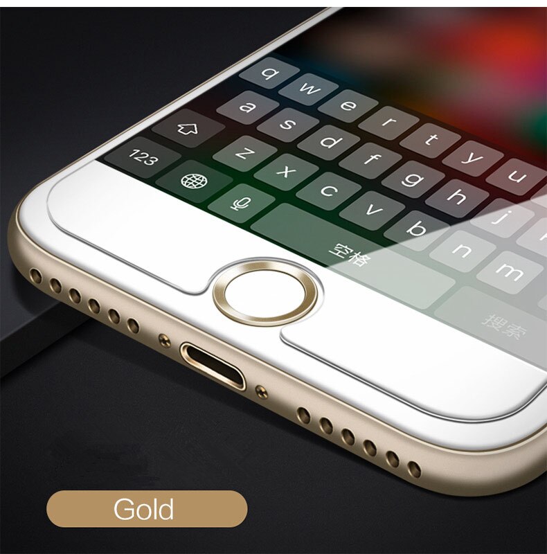 Touch ID Home Button Sticker For iPhone 5S SE 6 6S 7 Plus For iPad air Pro mini Fingerprint Identification Keypad: Gold