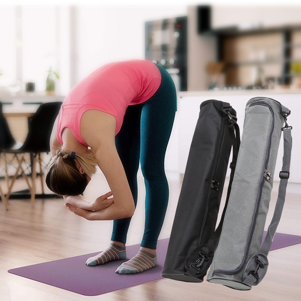 Lærred vandtæt yogataske multifunktionel lomme yogamåtte taske dansemåttepakke sport rygsæk fitness rygsæk måttetaske #30