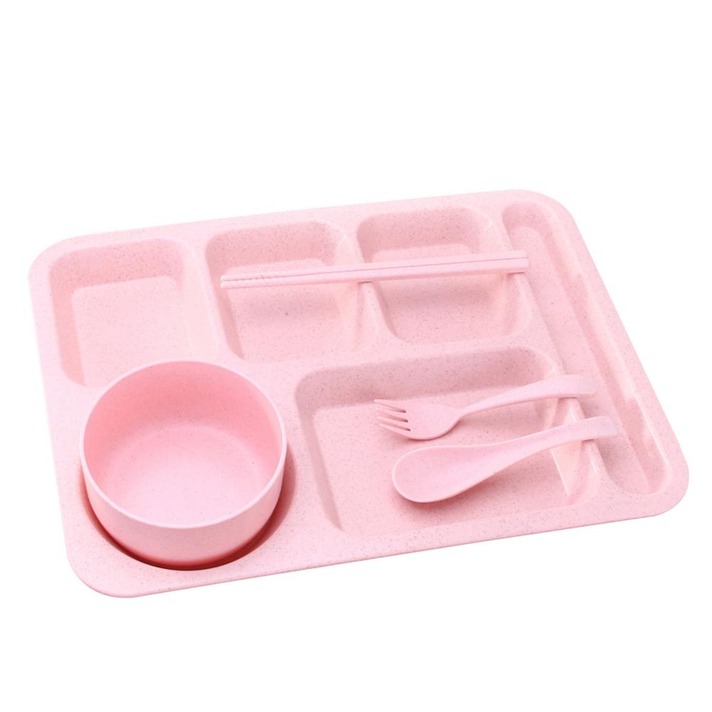 Canteen Reusable Divided Tray Stackable Dining Tool Easy to Clean Stackable Lunch Container School Breakfast Tray: Watermelon Red