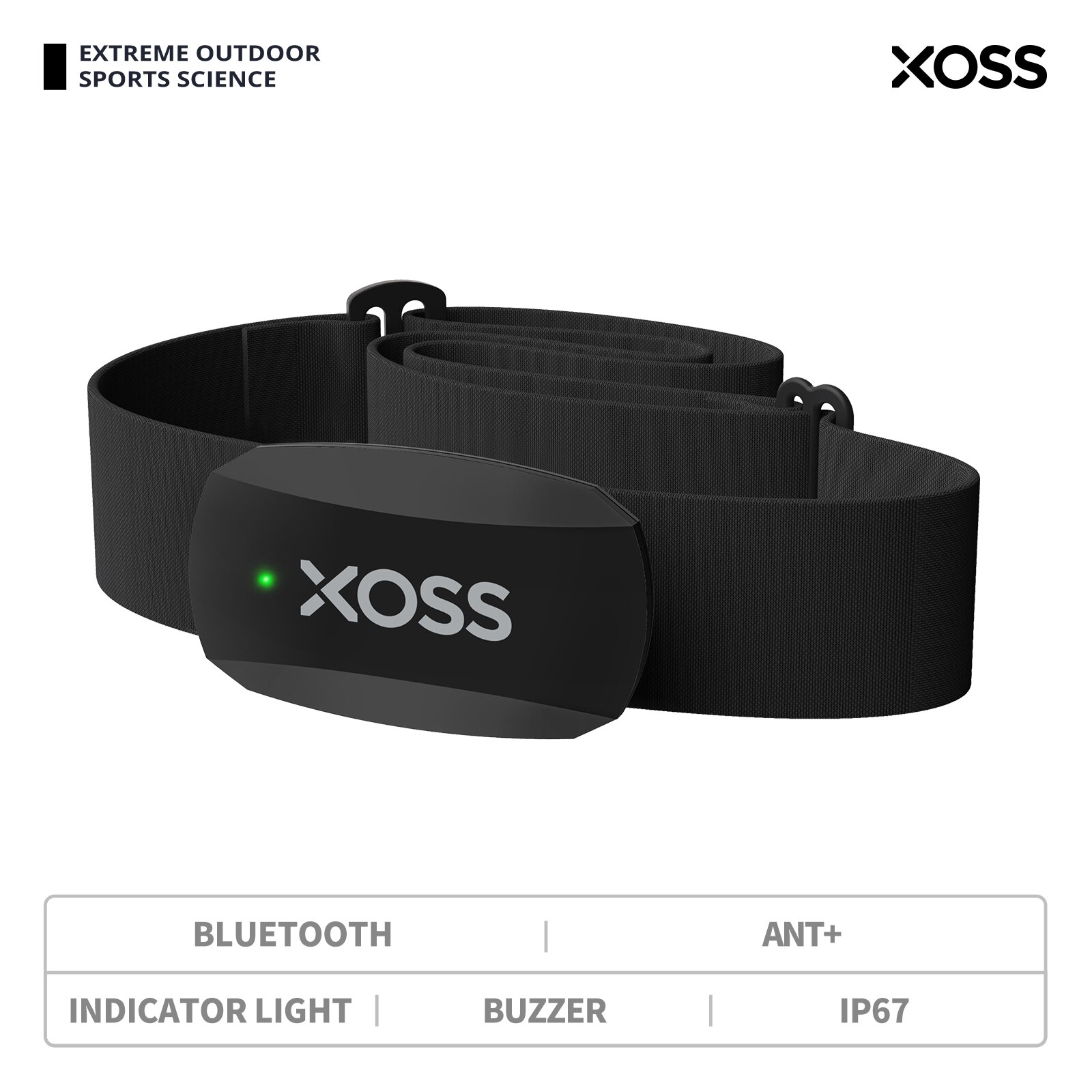 Xoss  x2 bryststropp pulssensor sykkel maur monitor bluetooth ant+ trådløs helse fitness smart sykkelsensor