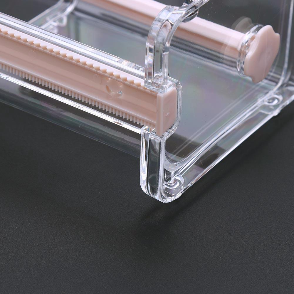 1 Pcs Transparent Adhesive Tape Dispenser Tape Cutter Desktop Storage Organizer Holder Stationery Storage Box Office School Use