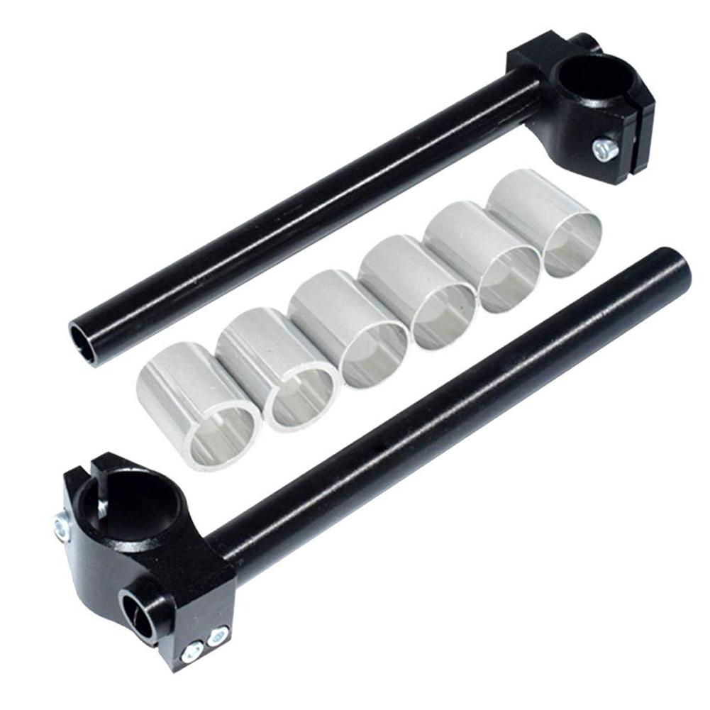 2 stk universell Racing justerbar cnc 26mm 30mm 31mm klips på gaffelstyret håndtak til kafe racer motorsykkel tilbehør: Svart