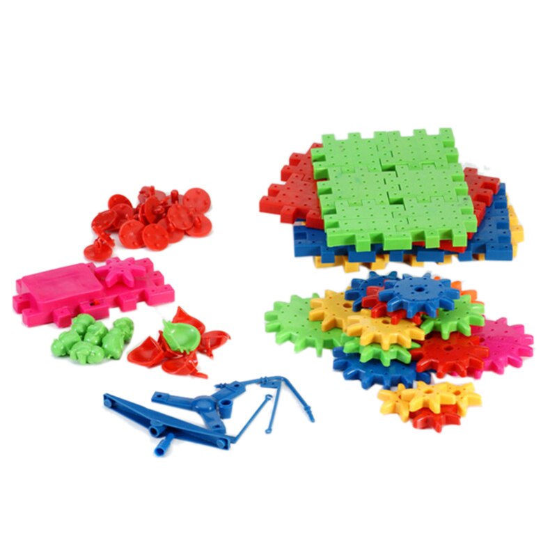 81 Pcs Van Elektrische Gear 3d Puzzel Building Kit Gear Sneeuwvlok Blokken Educatief Speelgoed Kinderen Bouw Speelgoed Met Doos pack